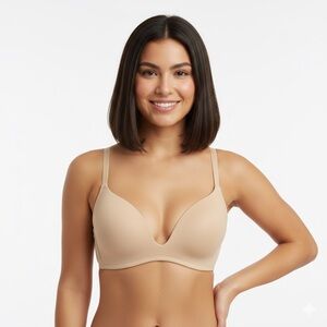 NWT La Vie En Rose Nude Plunge Bra Size 36B